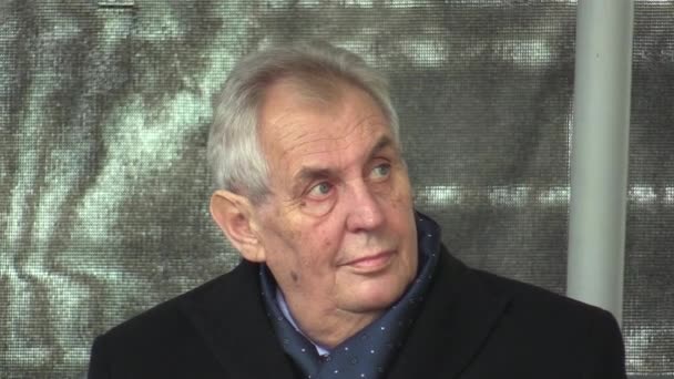 President of the Czech Republic Milos Zeman visiting Mohelnice in the Olomouc Region — Stock Video