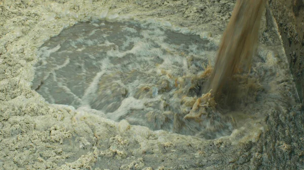 Purificación Biológica Las Burbujas Aguas Residuales Planta Tratamiento Aguas Residuales —  Fotos de Stock