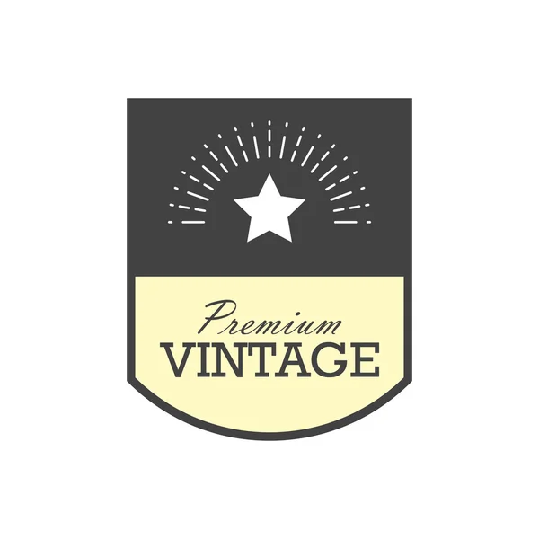 Vintage etiqueta design vetor ilustração. Modelo para você logotipo, letras e projetos de web design — Vetor de Stock