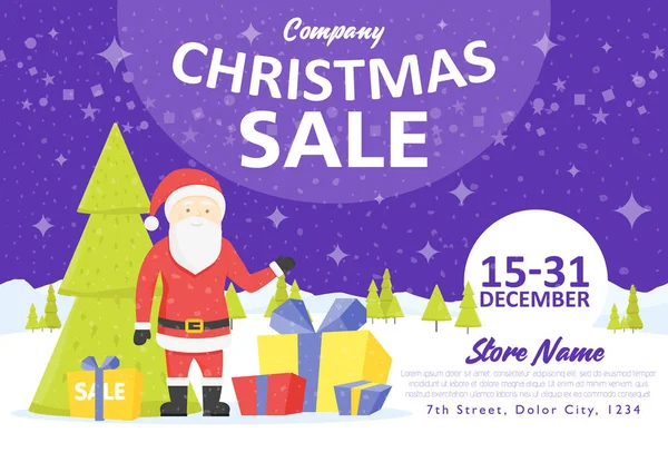 Sale holiday website banner templates. Christmas and New Year illustrations for social media banners, posters, email and newsletter designs, ads, promotional material — Stock Vector