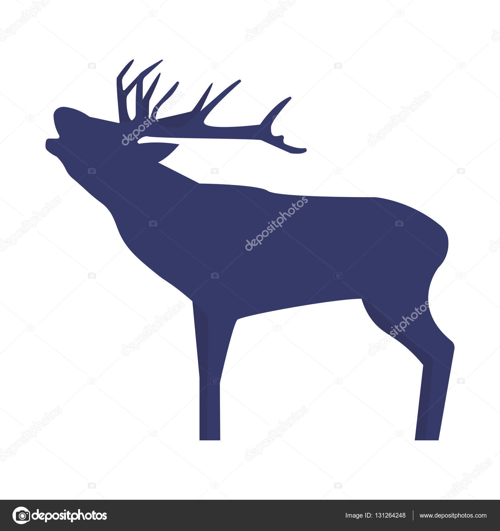 Standing deer silhouette on white background. Vector illustration Stock  Vector by ©vectorplus 131264248, image size:1600x1700