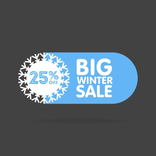 Vector venta de invierno y descuento copo de nieve pegatinas promocionales — Vector de stock