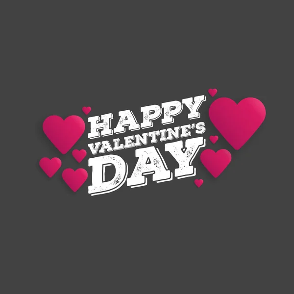 Tarjeta de felicitación Feliz Día de San Valentín. Letras con corazones en el fondo. Ilustración vectorial — Vector de stock