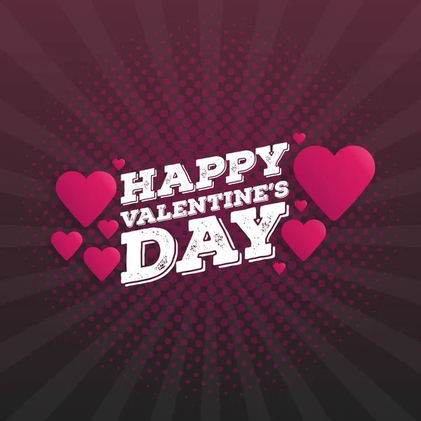 Happy Valentine's Day Vintage Hand tekening achtergrond met hart — Stockvector