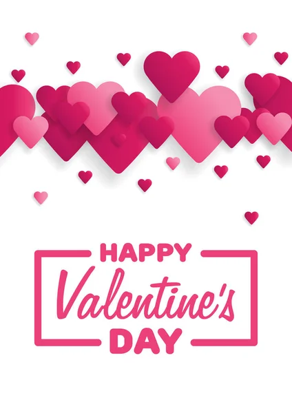 Tarjeta de felicitación Feliz Día de San Valentín. Letras con corazones en el fondo. Ilustración vectorial — Vector de stock