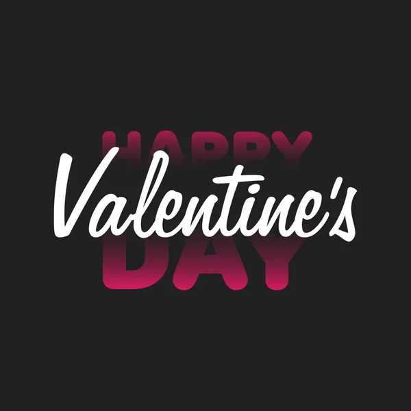 Valentine. Ilustracja wektorowa napis Walentynki i miłości. Biały napis na czarnym tle. Pocztówka — Wektor stockowy