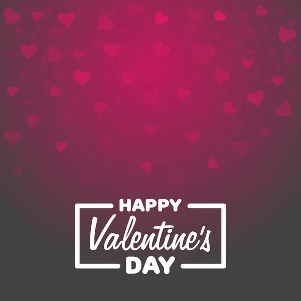 Wenskaart Happy Valentine's Day. Belettering met hart op de achtergrond. Vectorillustratie — Stockvector