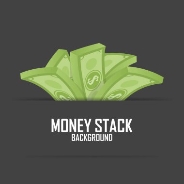 Para yığını, beyaz, nakit dolar yığınları illüstrasyon vektör