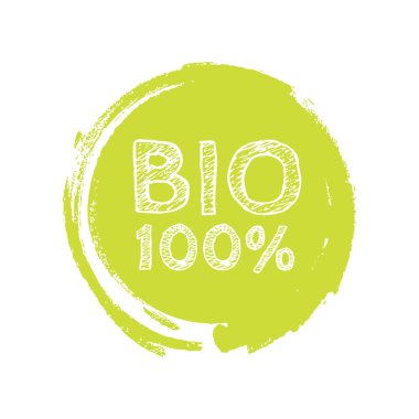 Grunge bio yüzde 100 doğal kauçuk damga, vektör çizim