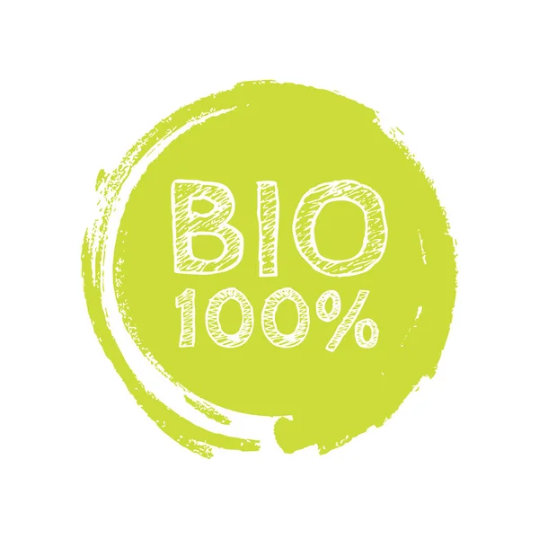 Grunge bio 100 percent natural rubber stamp, vector illustration — Stock Vector