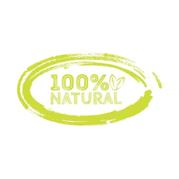 Logo natürlich mit Blättern, Naturprodukt, Bio, gesunde Ernährung. — Stockvektor