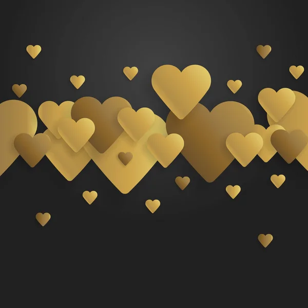 День святого Валентина фон с золотыми сердцами — стоковый вектор