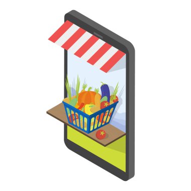 alışveriş sepeti sebze dolu satın.