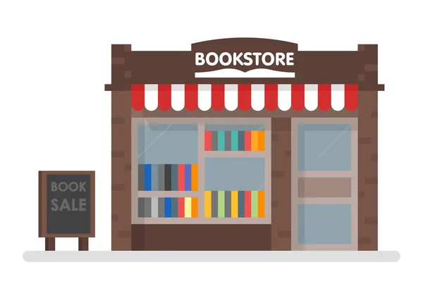 Librería Ilustración vectorial frontal — Vector de stock