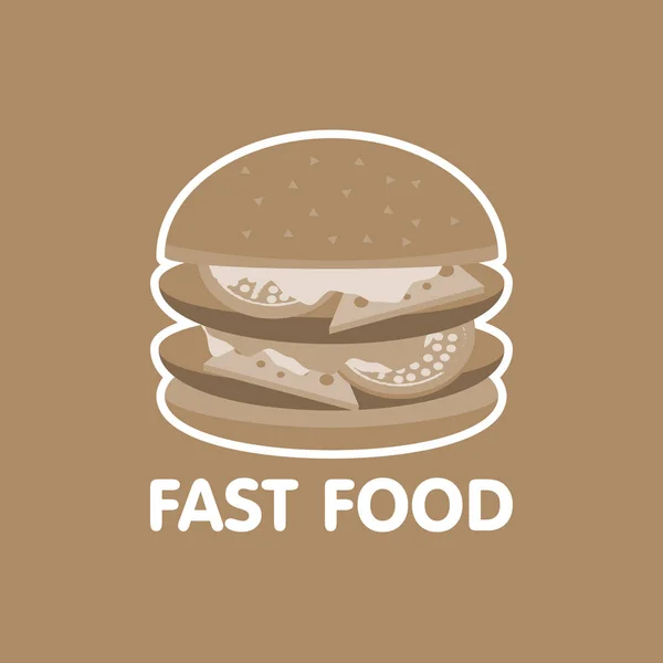 Fast Food Burger Ikone Konzept Vektor Illustration — Stockvektor