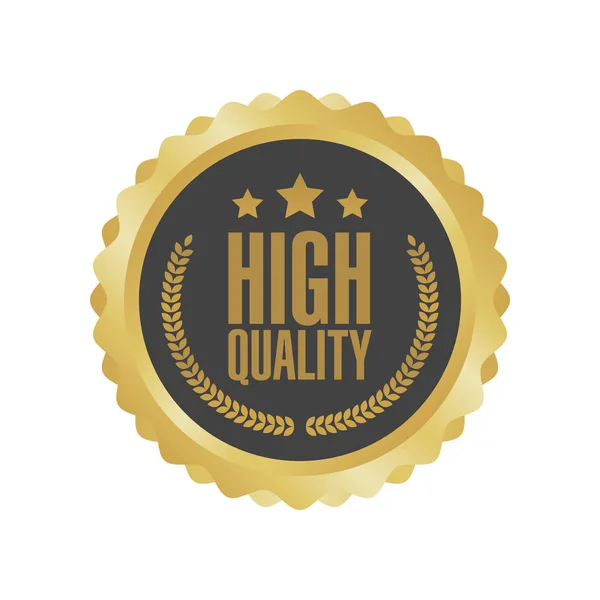 Vektor garantiert Premium-Qualität Goldschild, rundes Etikett — Stockvektor