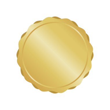 Modern altın çember metal rozet, etiket ve tasarım öğeleri. Vektör çizim