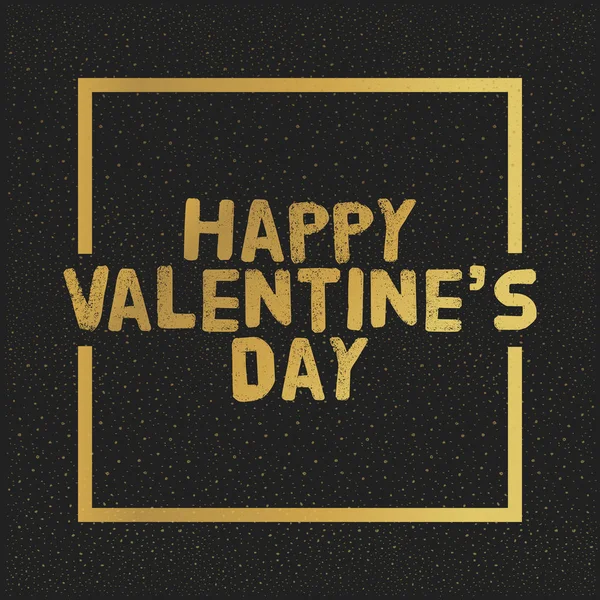 Happy Valentines Day gouden letters. Greating kaart vectorillustratie — Stockvector