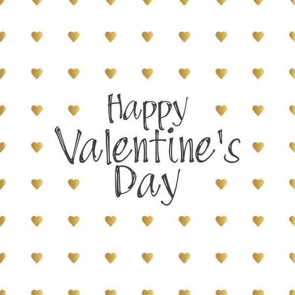 Feliz día de San Valentín Letras de oro. Greating tarjeta vector ilustración — Archivo Imágenes Vectoriales