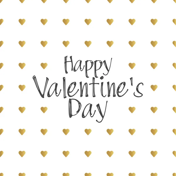 Happy Valentines Day gouden letters. Greating kaart vectorillustratie — Stockvector