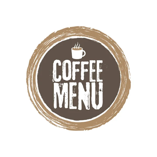 Café Menú Cartas y Copa. Fondo de círculo grunge. Ilustración vectorial — Vector de stock