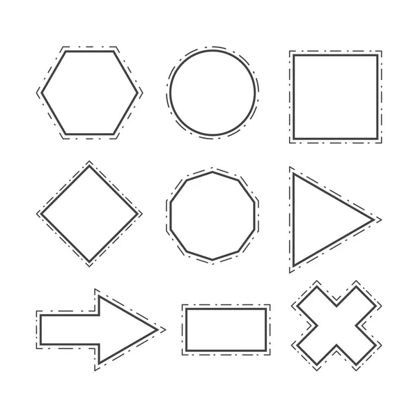 Moderne geometrische Linienformen setzen Vektorillustration — Stockvektor