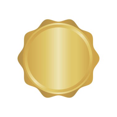 Modern altın çember metal rozet, etiket ve tasarım öğeleri. Vektör çizim
