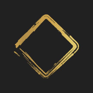 Altın Grunge vintage kare şekilleri boyalı. Vektör çizim