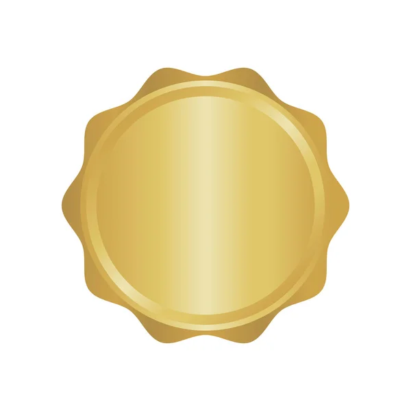 Modern gold circle metal badge, label and design elements. Vector illustration — Stock Vector
