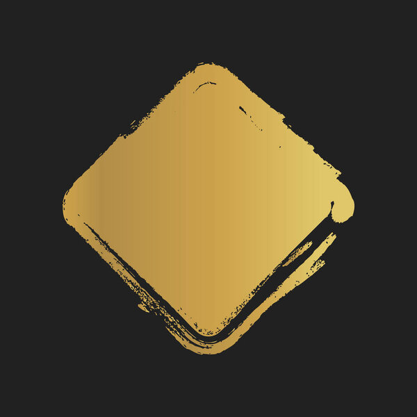 Golden Grunge vintage painted square shapes. Vector illustration