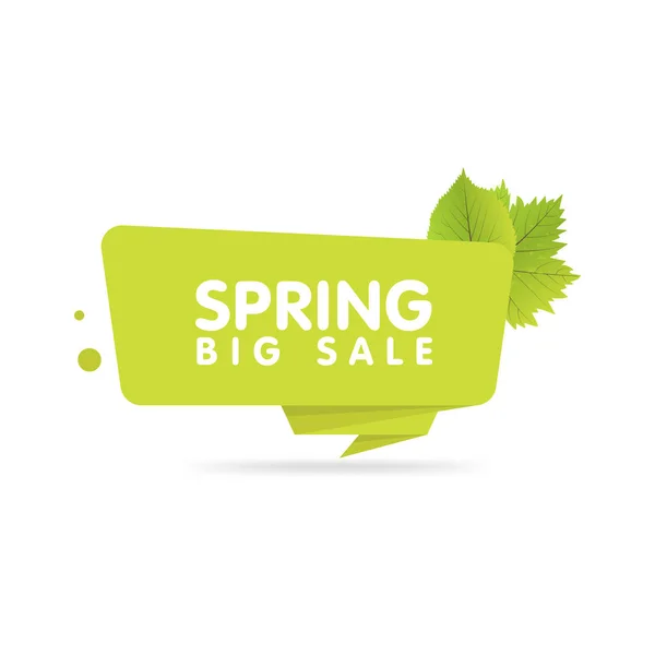 Spring sale banner. Origami style paper design. — Stock Vector
