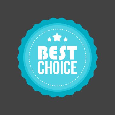 Vektör en iyi seçim Metal düz rozet, yuvarlak etiket