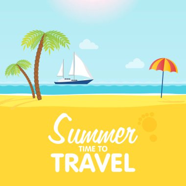 Tropikal vektör Illustration. Yaz saati.