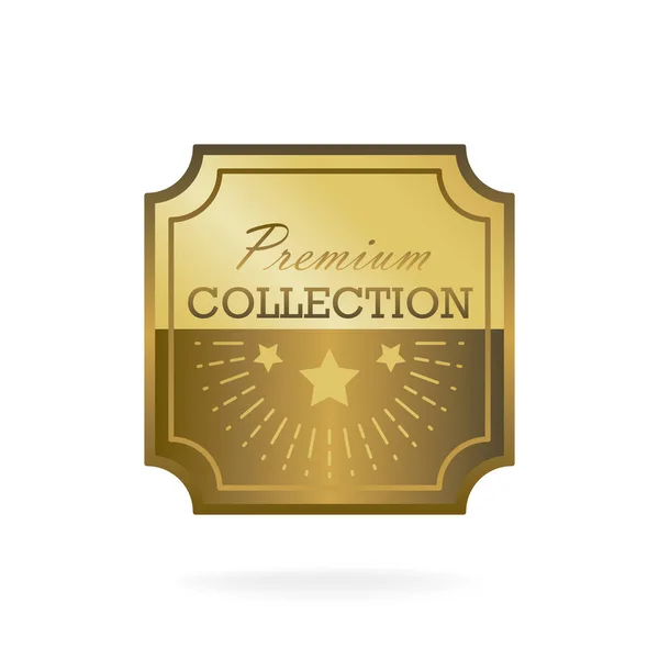 Venta de colección exclusiva insignia dorada. Ilustración vectorial etiqueta oro — Archivo Imágenes Vectoriales