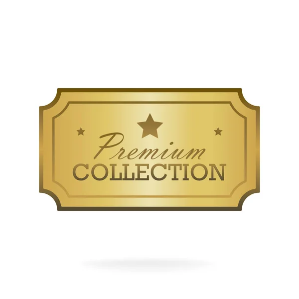 Exclusive collection sale golden badge. Gold label vector illustration — Stock Vector