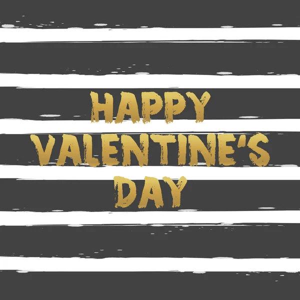 Happy Valentines Day gouden letters. Greating kaart vectorillustratie — Stockvector