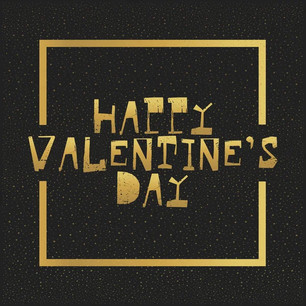 Šťastný Valentines Day zlatým písmem. Greating karty vektorové ilustrace — Stockový vektor
