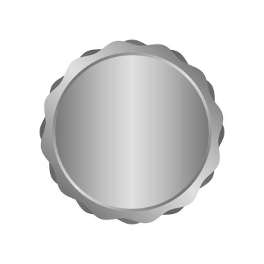 Modern metal gümüş daire metal rozetler, etiketleri ve tasarım öğeleri. Vektör çizim