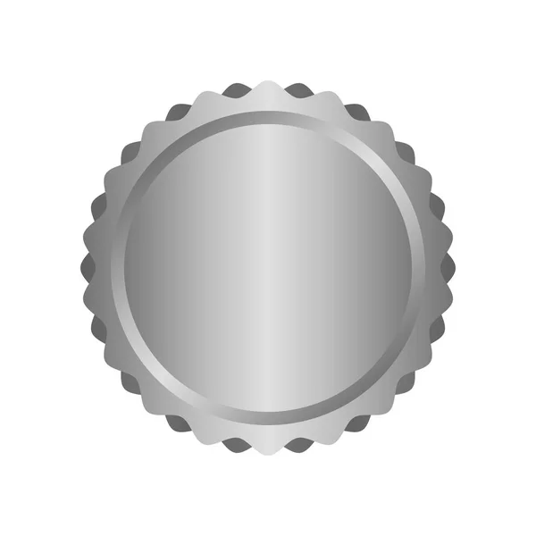 Moderne metalen zilveren cirkel metalen badges, etiketten en ontwerpelementen. Vectorillustratie — Stockvector