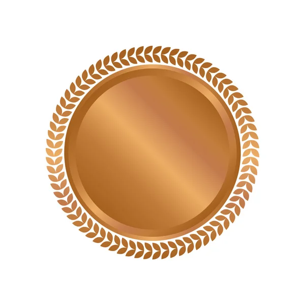 Badges, étiquettes et éléments de design en métal cercle de bronze moderne. Illustration vectorielle — Image vectorielle