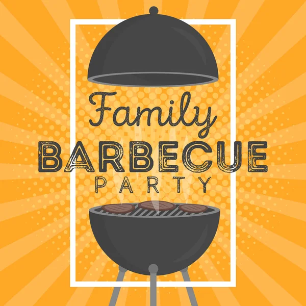 Schöne Vektor Grillparty Einladung Design-Vorlage. trendiges BBQ-Cookout-Plakatdesign — Stockvektor