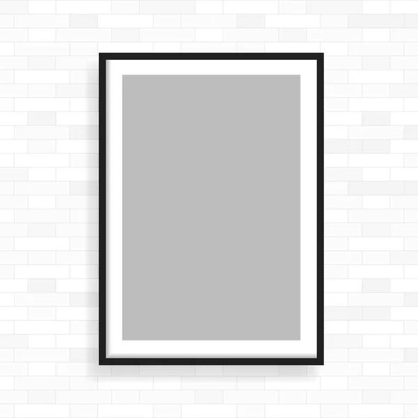 Реалістична рамка на світлій гранжевій цегляній стіні. Ідеально підходить для ваших презентацій. рамка для ваших проектів . — стоковий вектор