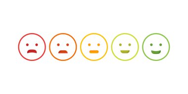 Geribildirim ifade emoji gülümseme simge vektör çizim