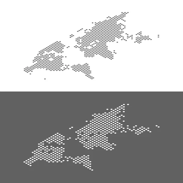 Isometrische wereldkaart bezaaid effect vectorillustratie — Stockvector