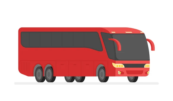 Ônibus de visão de canto na ilustração do vetor da estrada — Vetor de Stock