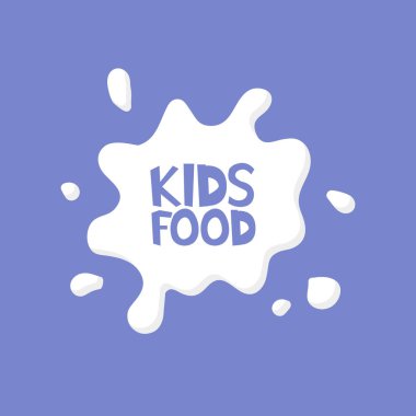 Çocuklar gıda süt sıçrama logo kavramı. Vektör çizim
