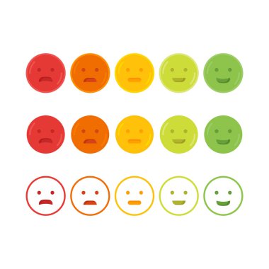 Geribildirim ifade emoji gülümseme simge vektör çizim