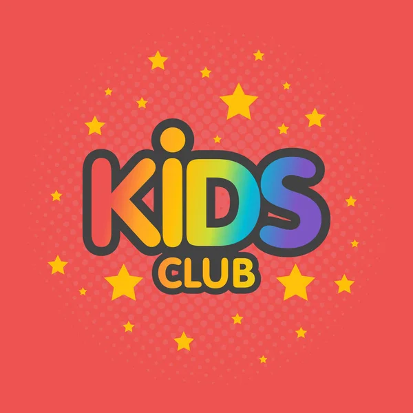 Niños club carta cartel vector ilustración — Vector de stock