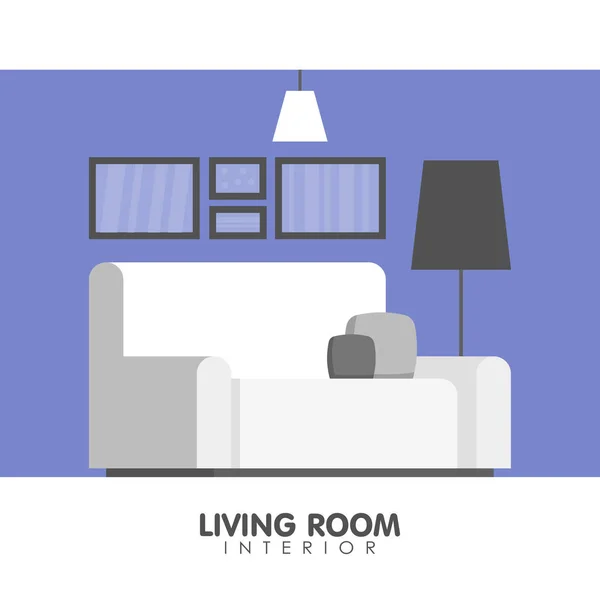 Modern oturma odası iç tasarım simgesi. Vektör çizim — Stok Vektör