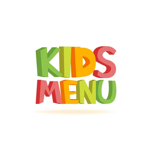 Kinderen Menu grappige 3d teken vectorillustratie — Stockvector